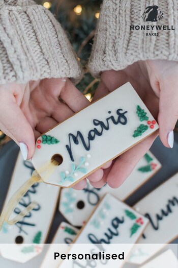 Personalised Christmas Tag Bisucits by Honeywell Bakes (K66790) | £28