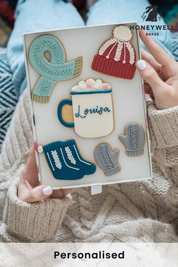 Personalised Winter Warmer Biscuits by Honeywell Bakes (K66793) | £28