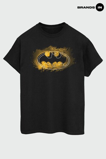 Brands In Black Batman Spray Logo Men Black T-Shirt (K66826) | £23