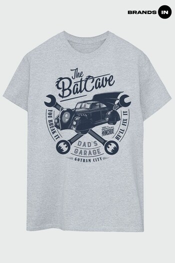 Brands In Grey Batman Dad's Garage Men Heather Grey T-Shirt (K66829) | £23
