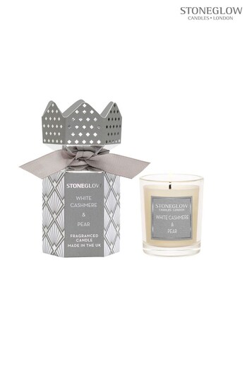 Stoneglow Clear White Cashmere and Pear Votive Candle Cracker (K66869) | £12