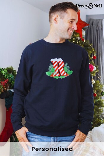 Personalised Embroidered Candy Cane Sweatshirt for Mens by Percy & Nell (K67027) | £35