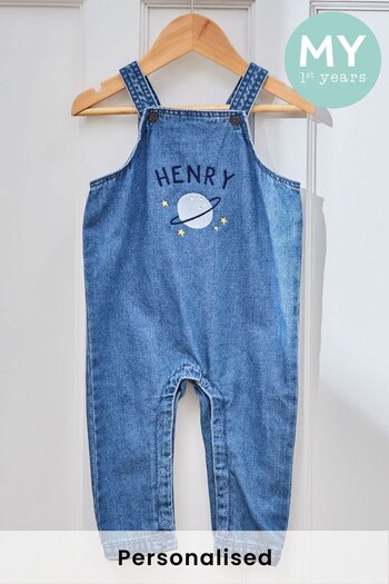 Personalised Space Denim Dungarees by My 1st Years (K67048) | £30