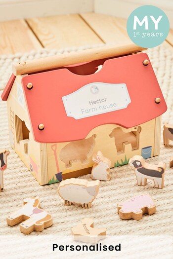 Personalised Wooden Farmhouse Shape Sorter by My 1st Years (K67051) | £32