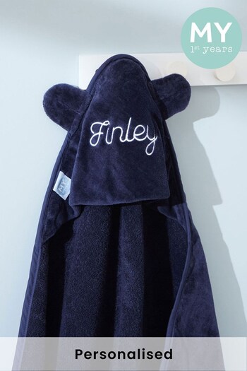Personalised Navy Hooded Towel by My 1st Years (K67059) | £26