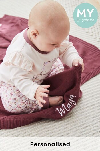 Personalised Berry Star Jacquard Blanket by My 1st Years (K67060) | £32