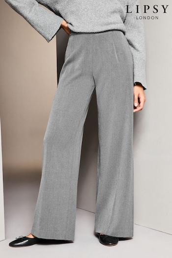 Lipsy Grey Petite Wide Leg Tailored Trousers Pullover (K67184) | £39