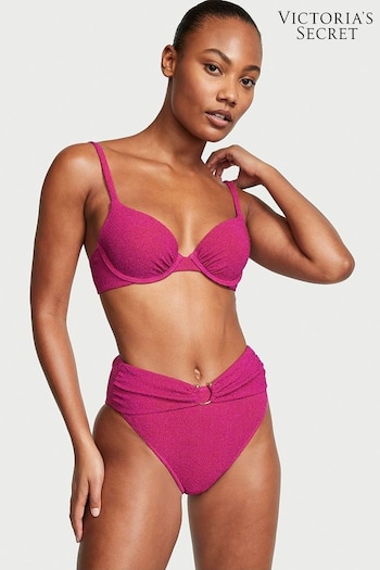 Victoria's Secret Forever Pink High Waisted Shimmer Swim Bikini Bottom (K67280) | £29