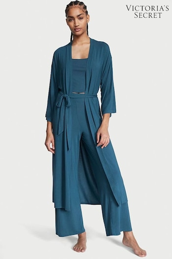 Victoria's Secret Midnight Sea Blue Modal Long Pyjamas (K67288) | £69