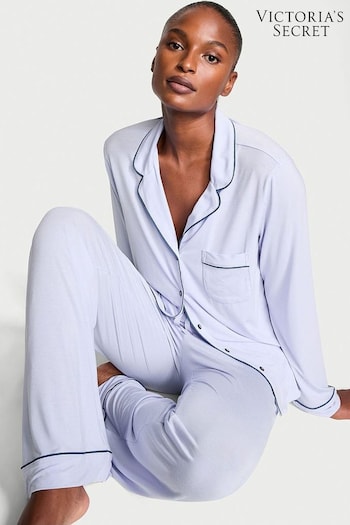 Victoria's Secret Blue Crescent Modal Long Pyjamas (K67301) | £59