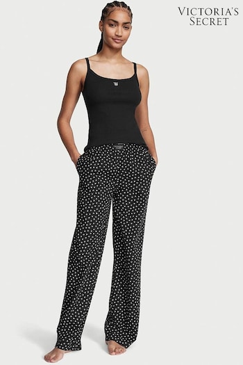 Victoria's Secret Black Half Heart Cami Long Pyjamas (K67329) | £45
