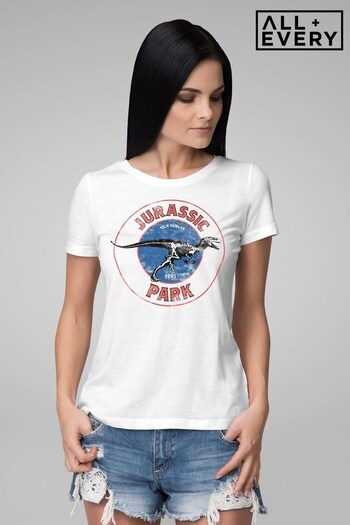 All + Every White Universal Jurassic Park Isla Nublar Women's T-Shirt (K67387) | £23