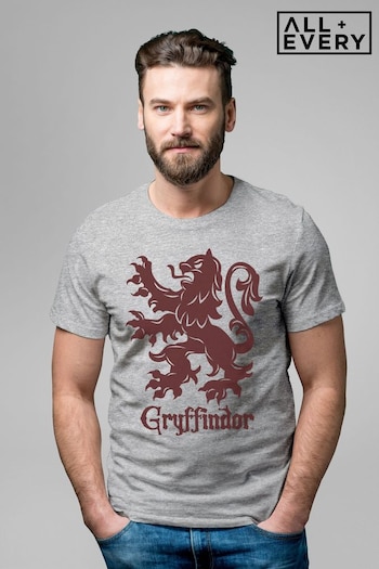 All + Every Sport Grey Harry Potter Quidditch Gryffindor Team Badge Men's T-Shirt (K67401) | £23