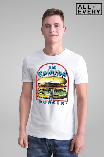 All + Every White Pulp Fiction Big Kahuna Burger Logo Men's T-Shirt (K67405) | £23