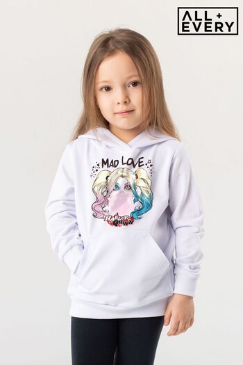 All + Every White Batman Harley Quinn Bubblegum Mad Love Kids Hooded Sweatshirt (K67416) | £29