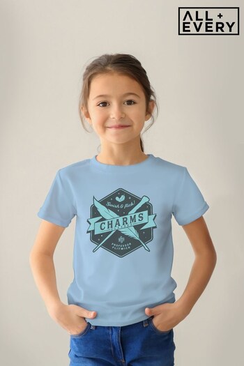 All + Every Sky Blue Harry Potter Charms Classes Swish And Flick Kids T-Shirt (K67420) | £19