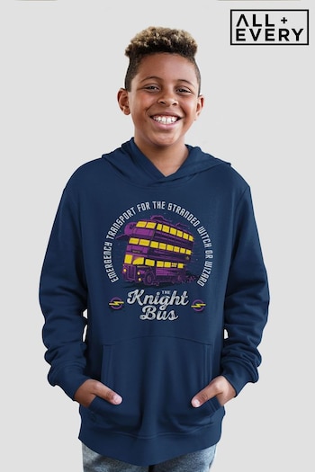 All + Every Oxford Navy Harry Potter The Knight Bus Kids Hooded Sweatshirt (K67428) | £29