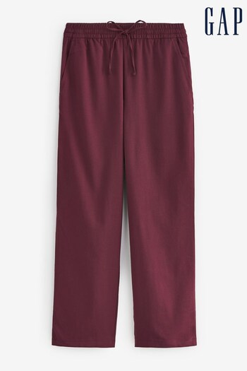 Gap Red Mid Rise Wide Leg Twill Trousers (K67446) | £50
