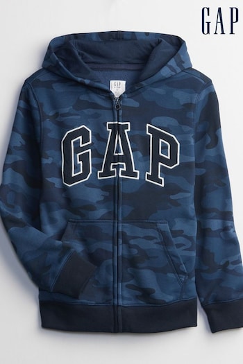 Gap Blue Logo Print Zip Up Hoodie (4-13yrs) (K67453) | £25