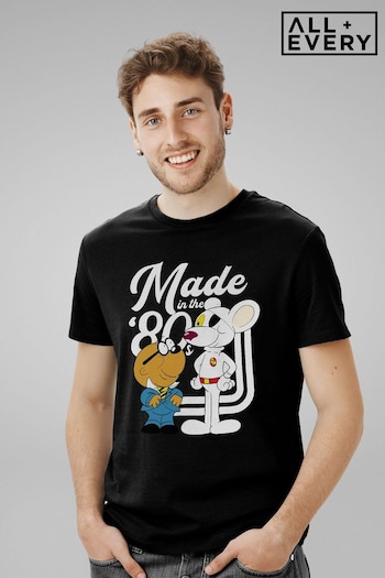 All + Every Black Danger Mouse Made In The 80s Men's T-Shirt (K67513) | £23
