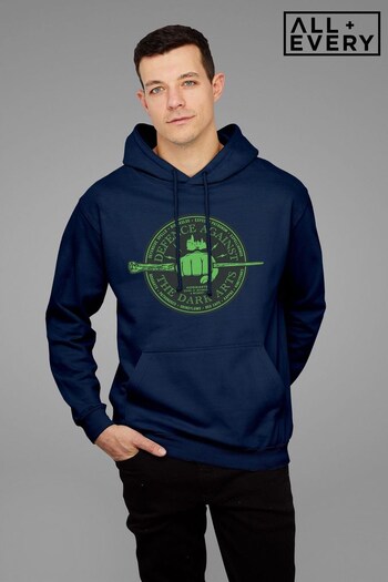 All + Every Navy Harry Potter Defence Against The Dark Arts Logo Men's Hooded Sweatshirt (K67539) | £40