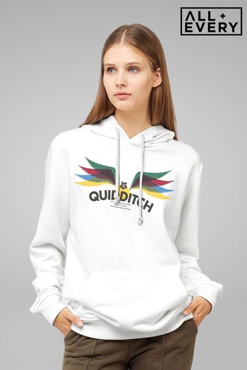 All + Every White Harry Potter Hogwarts Quidditch Golden Snitch Rainbow Women's Hooded Sweatshirt (K67549) | £40