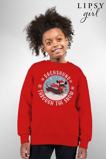 Lipsy Red t-shirts Sausage Dog Kids Sweatshirt by Lipsy (K67598) | £23
