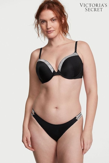 Victoria's Secret Nero Black Push Up Shine Bikini Top (K67650) | £65