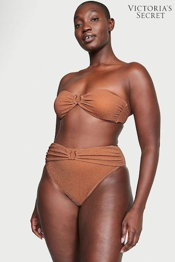 Victoria's Secret Toasted Sugar Brown Strapless Shimmer Swim Bikini Top (K67659) | £39
