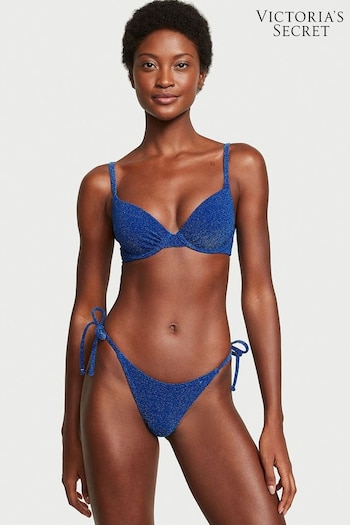 Victoria's Secret Diver Blue Push Up Shimmer Swim Bikini Top (K67670) | £49