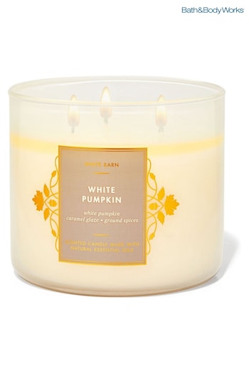 Bath & Body Works White Pumpkin 3 Wick Candle 14.5 oz / 411 g (K67678) | £23.50