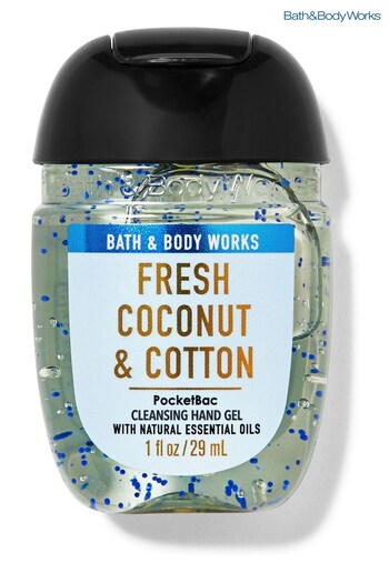 Bath & Body Works Fresh Cotton and Coconut Pocketbac Cleansing Hand Gel 1 fl oz / 29 mL (K67680) | £4