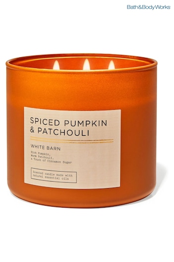 Bath & Body Works Spiced Pumpkin & Patchouli 3 Wick Candle 14.5 oz / 411 g (K67681) | £20.50