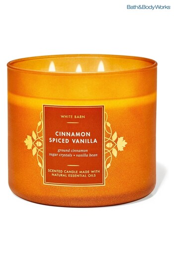 Bath & Body Works Cinnamon Spiced Vanilla 3 Wick Candle 14.5 oz / 411 g (K67684) | £29.50