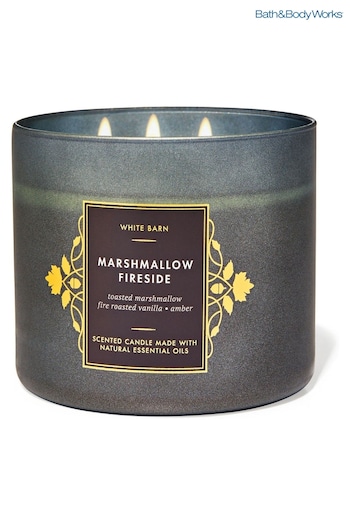 Bath & Body Works Marshmallow Fireside 3 Wick Candle 14.5 oz / 411 g (K67718) | £20.50