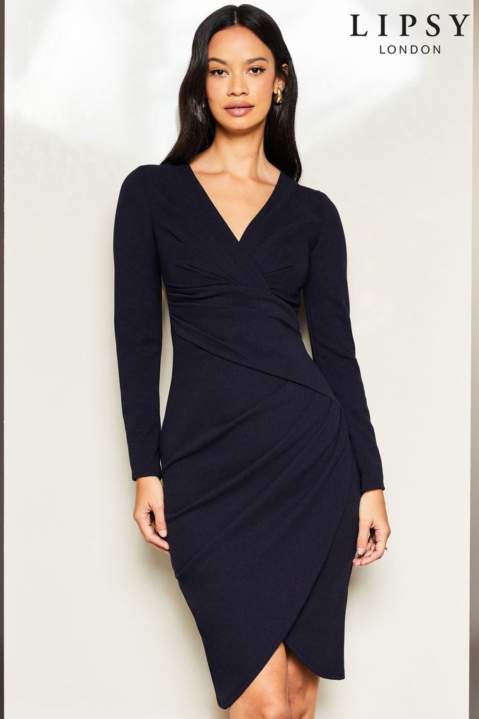 Lipsy horn button wrap dress store