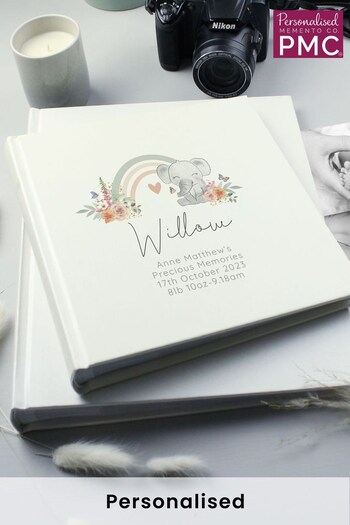 Personalised Floral Elephant Square Photo Album by PMC (K67796) | £25