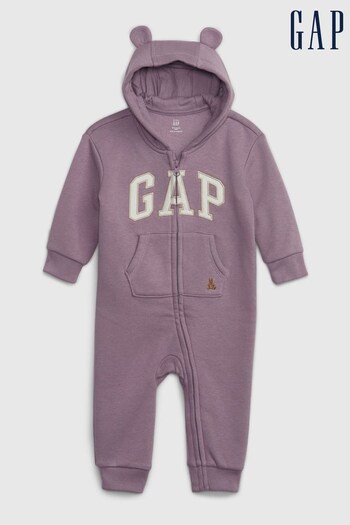 Gap Purple Logo Zip Hooded All in One - Baby (K67848) | £25