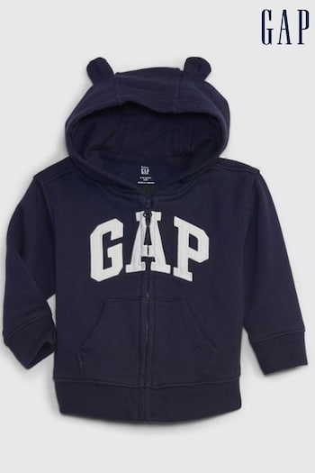 Gap Blue Bear Baby Arch Logo Zip Up Hoodie (Newborn - 24mths) (K68000) | £20