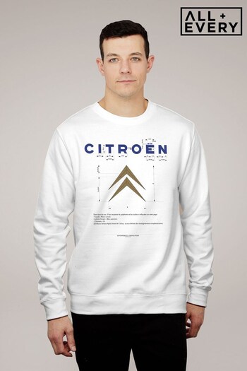 All + Every White Citroen Classic Logo Men's Sweatshirt (K68001) | £36