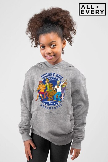 All + Every Heather Grey Scooby Doo Adventures Team Kids Hooded Sweatshirt (K68081) | £29