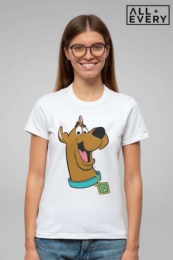 All + Every White Scooby Doo Collar Smile Women's T-Shirt (K68086) | £23