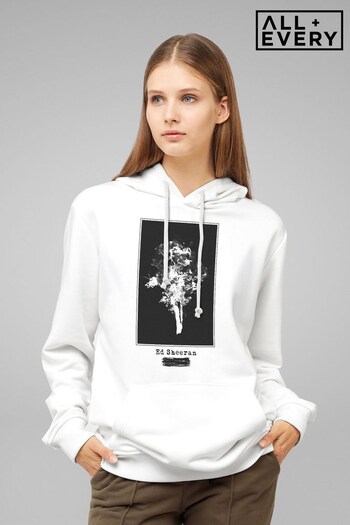 All + Every White Ed Sheeran Subtract Tree Paint Art Women's Hooded Sweatshirt (K68119) | £42