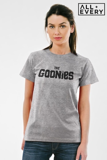 All + Every Grey Marl The Goonies Classic Text Logo Women's T-Shirt (K68121) | £23