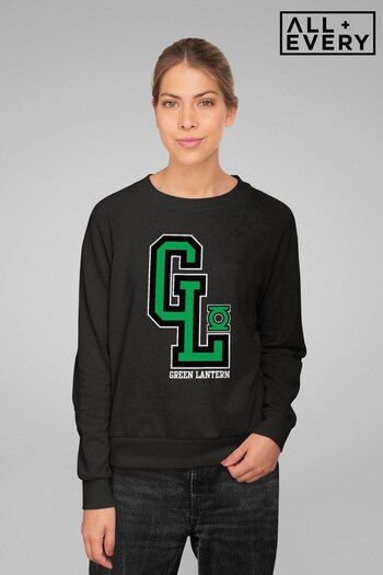 All + Every Black Green Lantern GL College Sports Initials Women's Sweatshirt (K68122) | £36