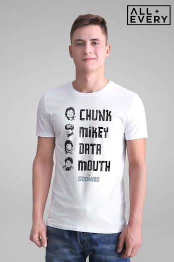 All + Every White The Goonies Character Line Up Men's T-Shirt (K68128) | £23