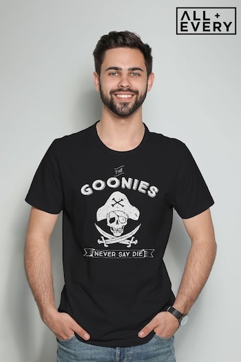 All + Every Black The Goonies Never Say Die Men's T-Shirt (K68129) | £23