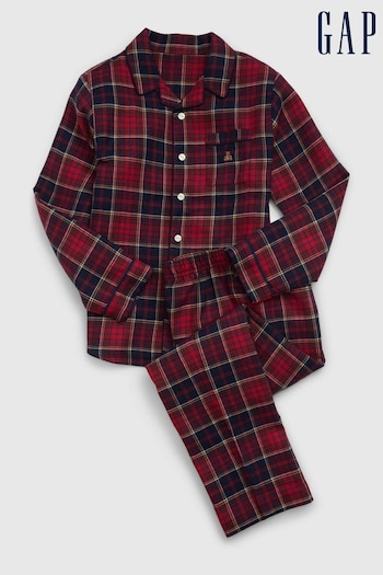 Gap Red Recycled Plaid PJ Top & Trousers Set (K68164) | £35