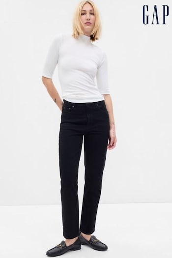 Gap Black High Waisted Cheeky Straight Leg Jeans knit (K68185) | £60