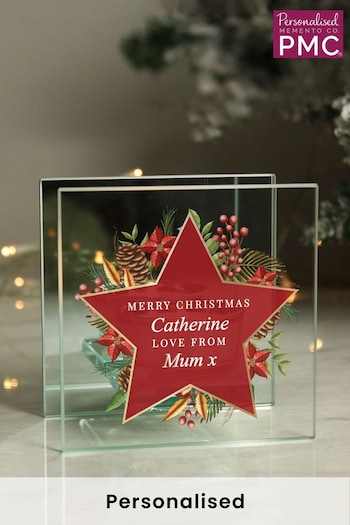 Personalised Christmas Mirrored Tealight Holder by PMC (K68199) | £15